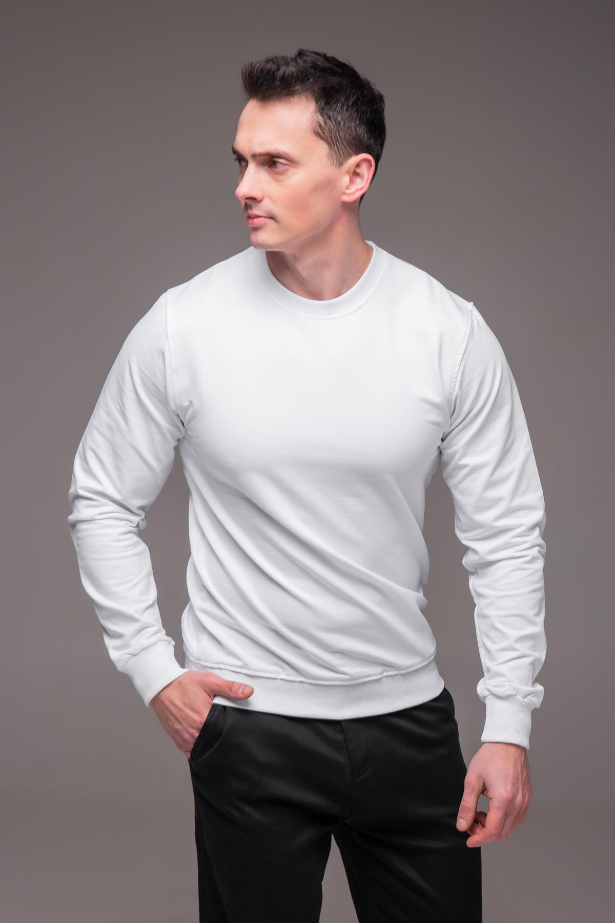 113e0560d0fcf88d1cd0 Мужской Базовый Белый Свитшот Свободного Крой