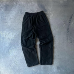 Мужские Базовые Широкие Черные Спортивные Штаны Плащевка