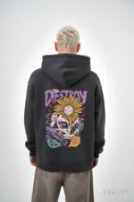 Мужское Графитовое Худи “Destroy” - Свободного Кроя на Флисе