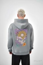 Мужское Серое Худи “Destroy” - Свободного Кроя на Флисе