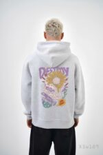 Мужское Худи Серое Меланж “Destroy” - Свободного Кроя на Флисе