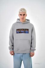 Мужское Серое Худи “I’m Fine” - Свободного Кроя на Флисе