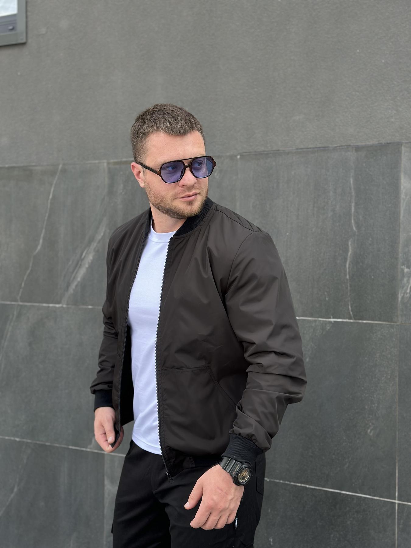 673546dc6a808ad2da2a Мужской Демисезонный Водоотталкивающий Черный Бомбер - Куртка Ветровка на Молнии