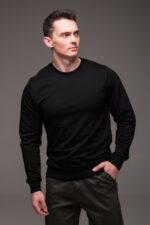 Мужской Базовый Черный Свитшот Свободного Кроя