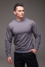 Мужской Базовый Темно-Серый Свитшот Свободного Кроя