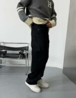 Мужские Черные Джинсы Багги - Широкие Оверсайз