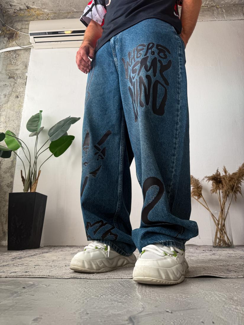 photo_2026-03-01_13-32-50 Мужские Широкие Синие Джинсы Баллоны - Объемные с Принтами