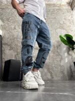 Мужские Синие Джинсы Джоггеры Принты