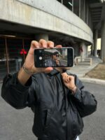 Мужская Демисезонная Черная Кожаная Куртка Оверсайз - Объемный Бомбер на Молнии