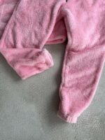 Мужской Теплый Плюшевый Розовый Костюм - Худи с Воротником Стойкой + Штаны Джоггеры