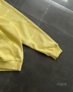 Мужское Желтое Худи Оверсайз с Маленькой Вышивкой - Трехнитка ТЕРМОХРОМ