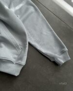 Мужское Голубое Худи Оверсайз с Маленькой Вышивкой - Трехнитка ТЕРМОХРОМ