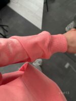 Мужское Розовое Худи Оверсайз с Маленькой Вышивкой - Трехнитка ТЕРМОХРОМ