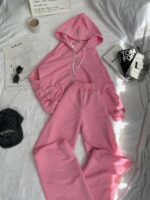 Женский Розовый Костюм Трехнитка - Кофта Зипка на Молнии + Штаны с Кулисками Внизу