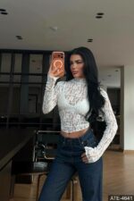 Женская Гипюровая Кружевная Белая Кофта Гольф