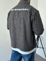 Мужская Хлопковая Клетчатая Коричневая Рубашка Варенка Оверсайз