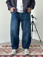 Мужские Широкие Темно-Синие Джинсы Багги - Джинсовые Штаны Baggy Barrel