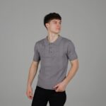 Мужская Серая Футболка Поло - Классическая с Воротником