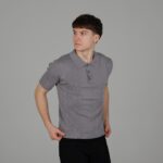 Мужская Серая Футболка Поло - Классическая с Воротником