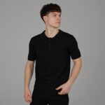 Мужская Черная Футболка Поло - Классическая с Воротником