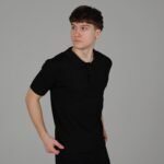 Мужская Черная Футболка Поло - Классическая с Воротником