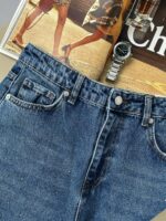 Женские Широкие Синие Джинсы Палаццо Багги с Камнями Стразами