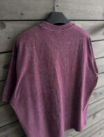 Мужская Объемная Бордовая Вареная Футболка Оверсайз с Надписью на Спине