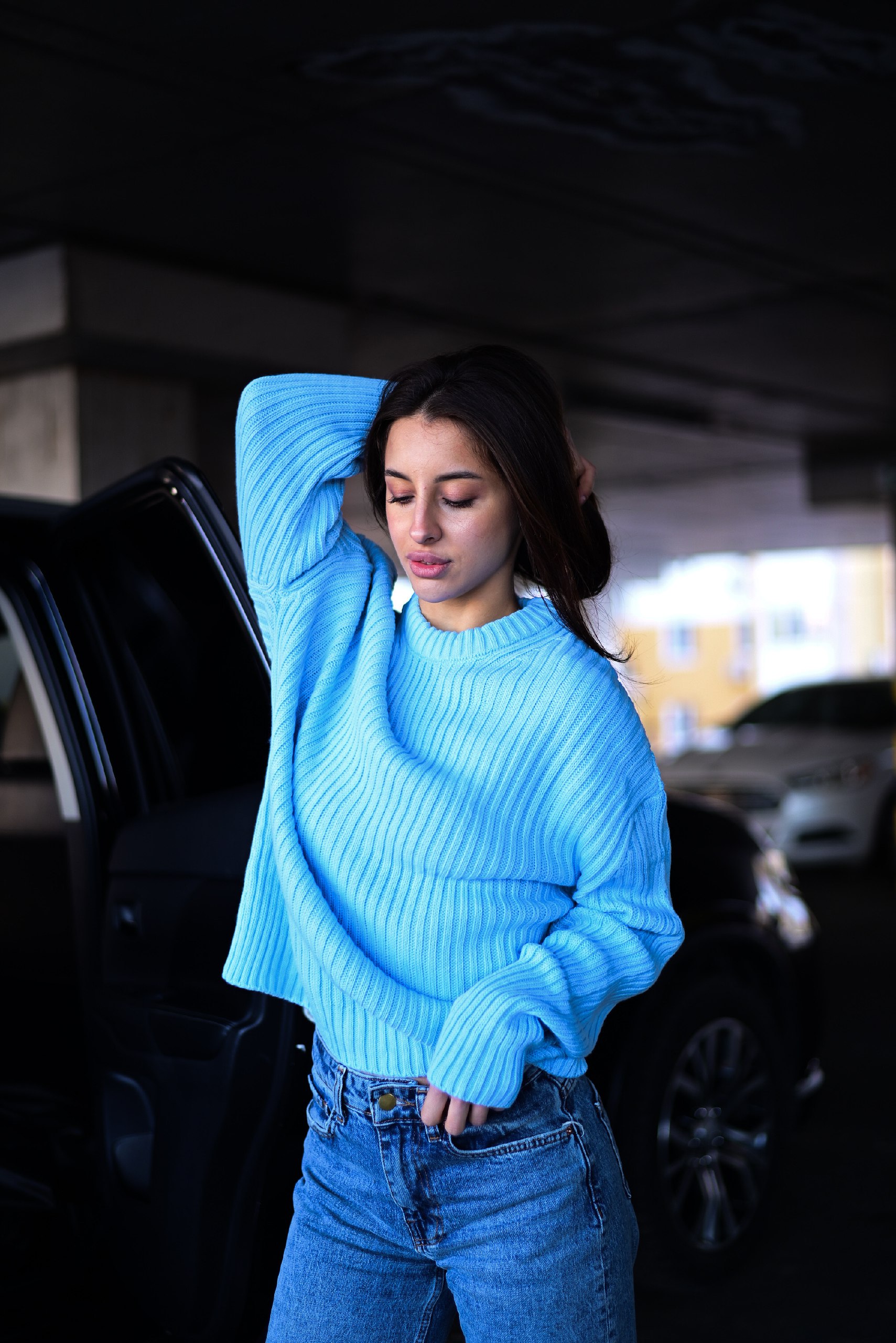 photo_2026-03-18_11-22-09 Женский Теплый Вязаный Голубой Свитер Оверсайз