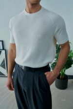 Мужская Классическая Трикотажная Белая Футболка