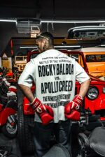 Мужская Объемная Хлопковая Белая Футболка Оверсайз с Надписью на Спине