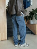 Мужские Широкие Синие Джинсы Багги - Джинсовые Штаны Оверсайз
