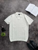 Мужская Белая Футболка - Классическая з Воротником Поло