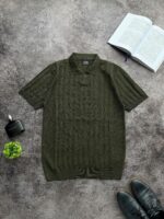 Мужская Футболка Хаки - Классическая з Воротником Поло