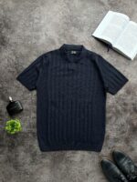 Мужская Темно-Синяя Футболка - Классическая з Воротником Поло