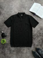 Мужская Черная Футболка - Классическая з Воротником Поло