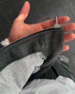 Мужской Темно-Серый Спортивный Костюм Оверсайз на Молнии с Вышивками - Трехнитка Петля