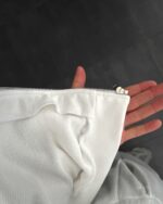 Мужской Белый Спортивный Костюм Оверсайз на Молнии с Вышивками - Трехнитка Петля