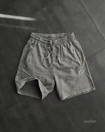 Мужские Хлопковые Серые Вареные Шорты на Резинке