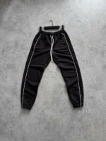 Мужские Свободные Антрацитовые Спортивные Штаны Джоггеры с Кантом - Трехнитка Петля