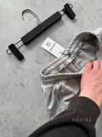 Мужские Свободные Серые Спортивные Штаны Джоггеры с Кантом - Трехнитка Петля