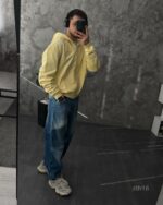 Мужское Желтое Худи Зипка на Молнии Оверсайз - Трехнитка ТЕРМОХРОМ