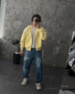 Мужское Желтое Худи Зипка на Молнии Оверсайз - Трехнитка ТЕРМОХРОМ