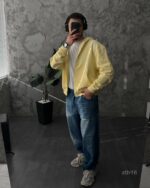 Мужское Желтое Худи Зипка на Молнии Оверсайз - Трехнитка ТЕРМОХРОМ