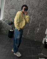 Мужское Желтое Худи Зипка на Молнии Оверсайз - Трехнитка ТЕРМОХРОМ