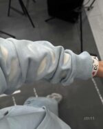 Мужское Голубое Худи Зипка на Молнии Оверсайз - Трехнитка ТЕРМОХРОМ