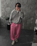 Мужское Серое Худи Зипка на Молнии Оверсайз - Трехнитка ТЕРМОХРОМ