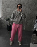 Мужское Серое Худи Зипка на Молнии Оверсайз - Трехнитка ТЕРМОХРОМ