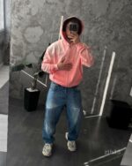 Мужское Розовое Худи Зипка на Молнии Оверсайз - Трехнитка ТЕРМОХРОМ