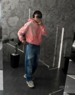 Мужское Розовое Худи Зипка на Молнии Оверсайз - Трехнитка ТЕРМОХРОМ