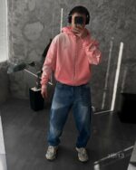 Мужское Розовое Худи Зипка на Молнии Оверсайз - Трехнитка ТЕРМОХРОМ